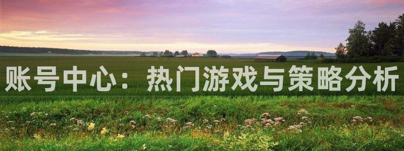 长征娱乐线路测试：账号中心：热门游戏与策略分析